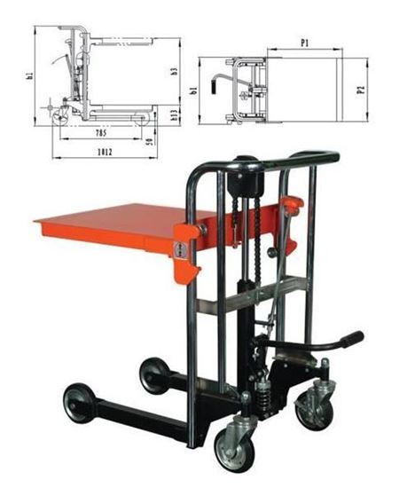 xe nâng tay cao mini 400kg cao 850mm