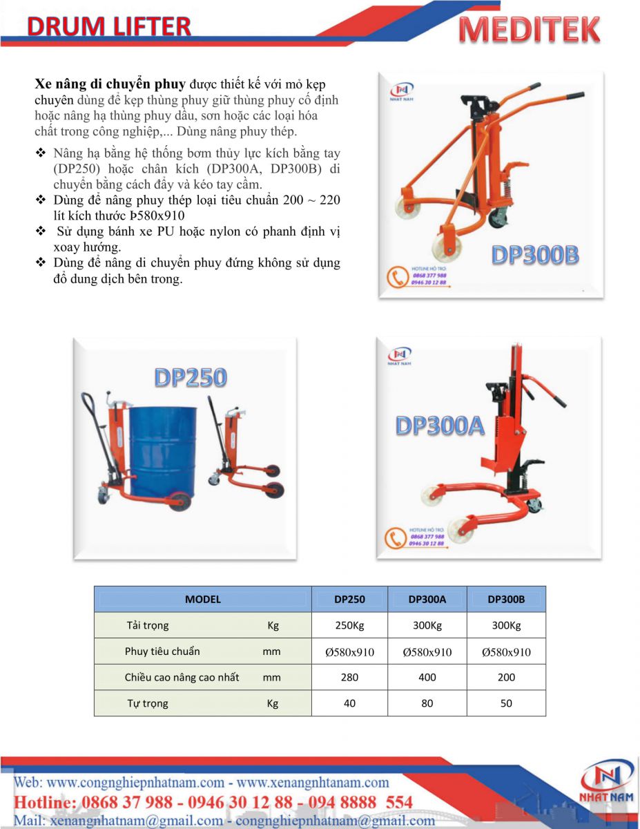 Catolog xe nâng di chuyển phuy