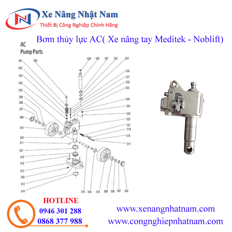 parts list bơm xe nâng tay