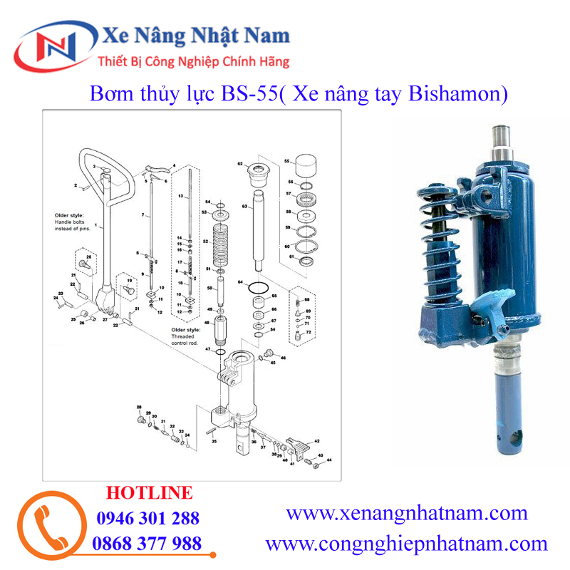 Parlit bơm xe nâng tay Bishamon Nhật