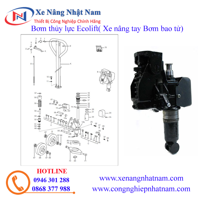 Parlit bơm ecolift xe nâng tay 