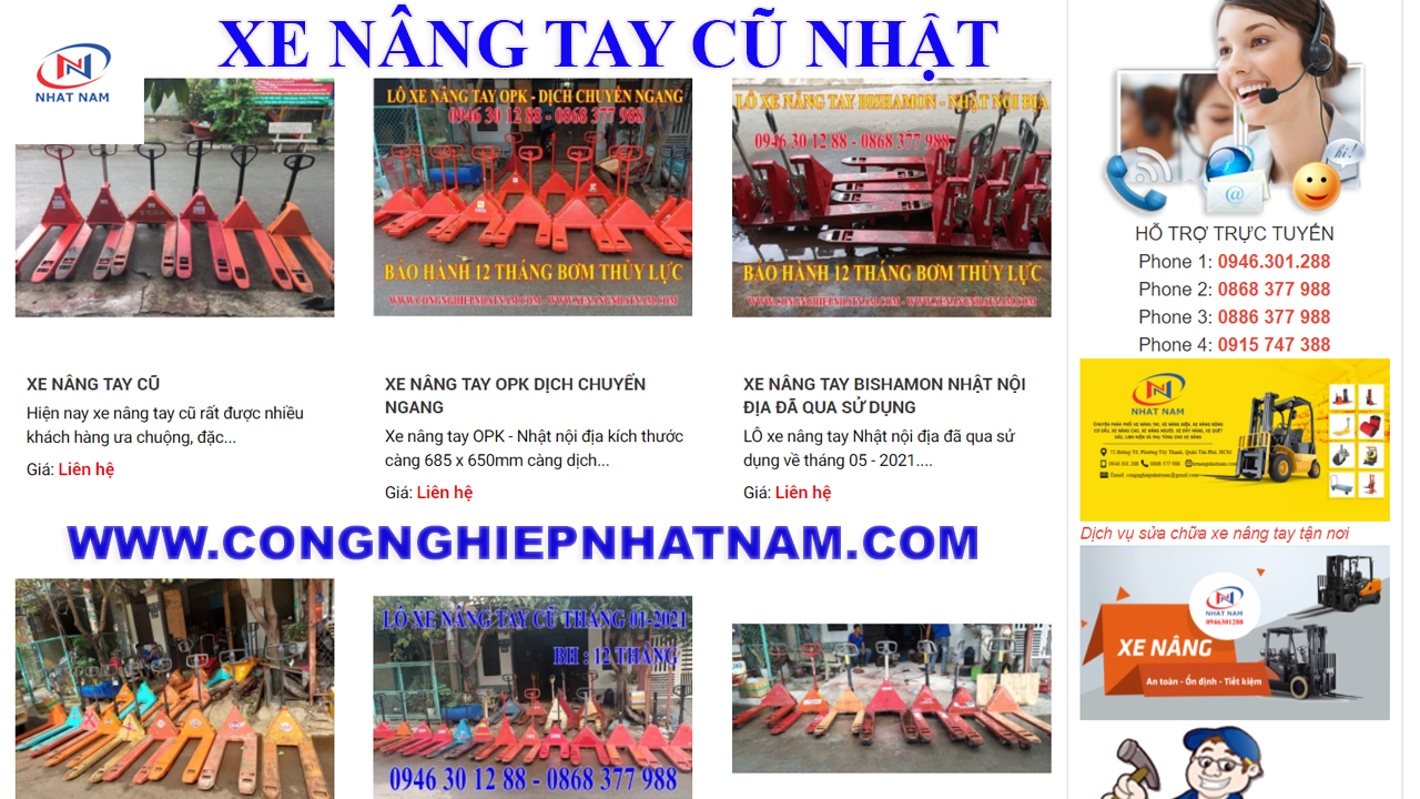 Đơng vị cung cấp xe nâng tay cũ chất lượng