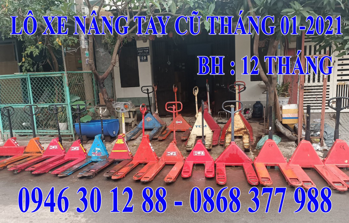 Lô xe nâng tay Nhật cũ về tháng 01-2021