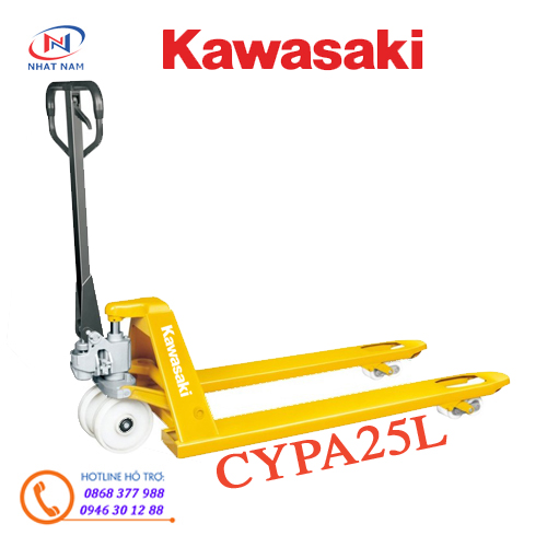 Xe nâng tay Kawasaki tải trọng 2500kg càng rộng